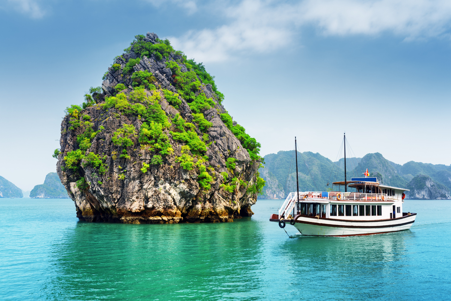 Scenic view of the Ha Long Bay